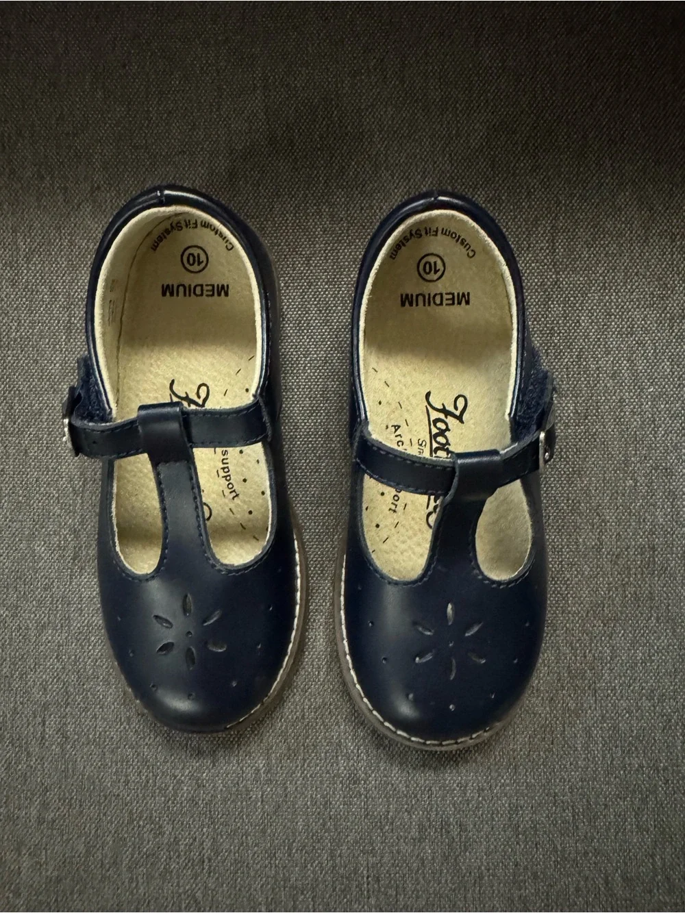 FootMates Toddler Girls US 10M Sherry Navy Leather Mary Jane Shoes